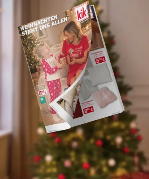 KiK Weihnachtsprospekt mit festlicher Mode für die Familie, Geschenkideen und weihnachtlichen Angeboten